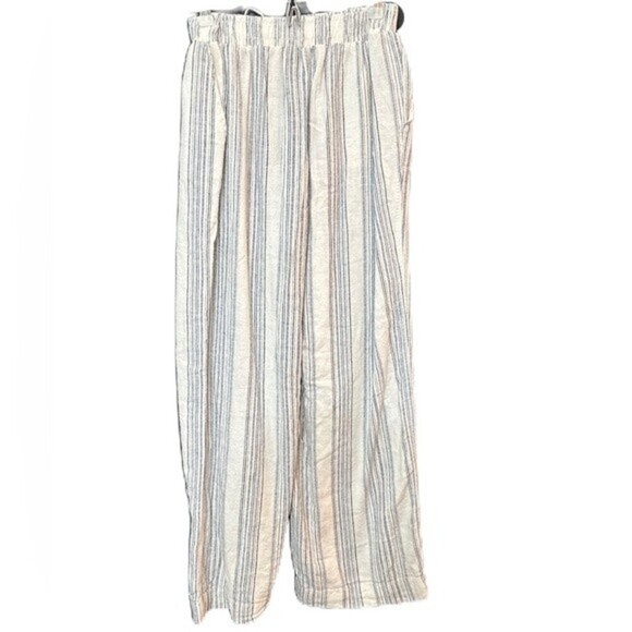 Briggs Linen White & Blue Striped Elastic Comfy Pants SZ L‎ - Picture 4 of 11